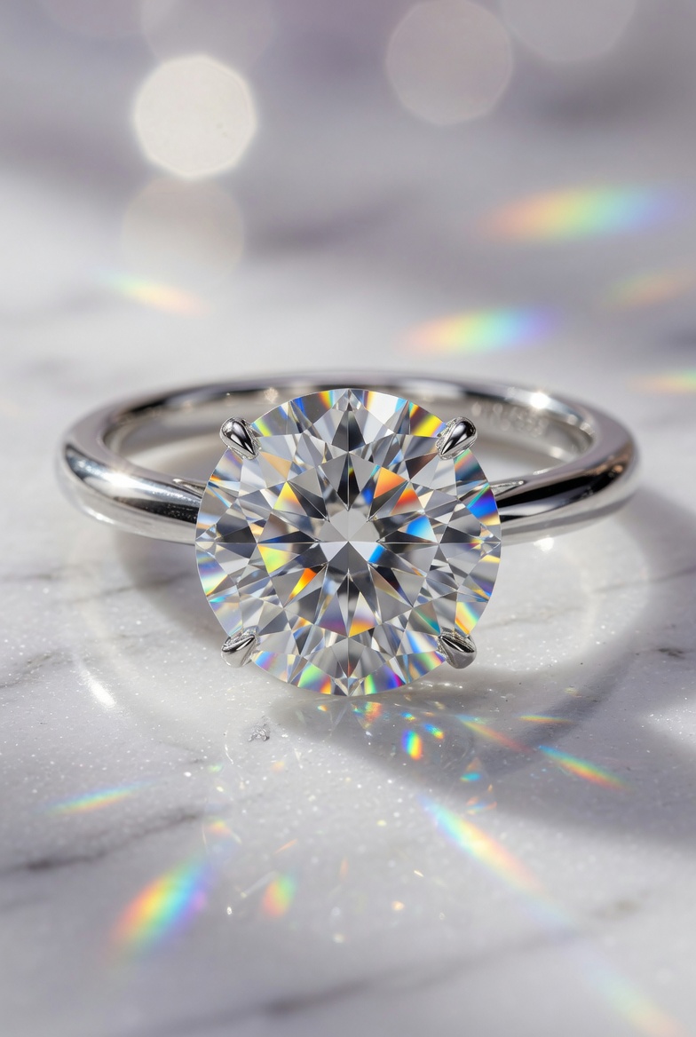 Round Solitaire Platinum Ring